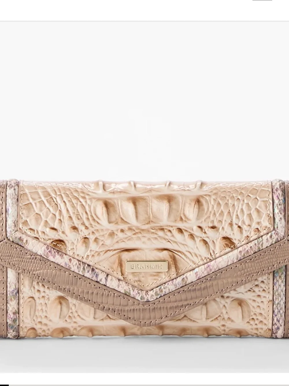 Brahmin Veronica Envelope-Style Snap Wallet in Neutral Beige